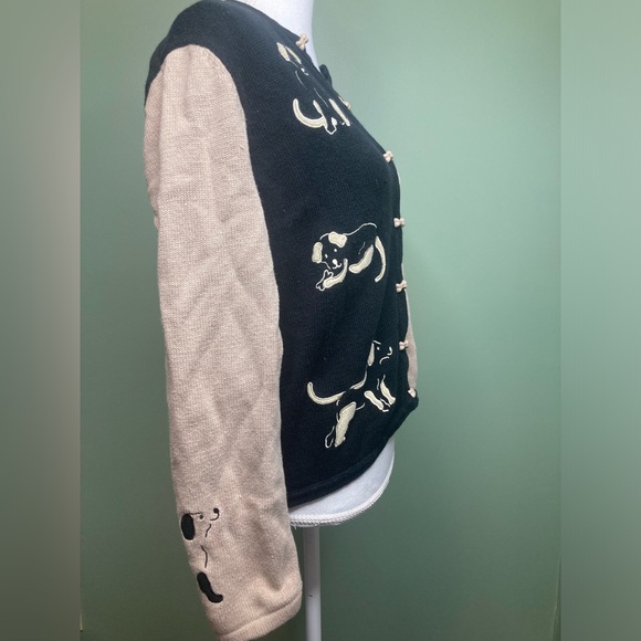 Vintage Christopher Banks Sweater Womens Medium Dog Embroidered 2004 Cute Bones - Picture 3 of 14
